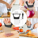 Food Slicing Assistant Kitchen Cutting Tool Durable Onion Cutting Stand with Comfort Handle Stainless Steel Onion Needle Kitchen