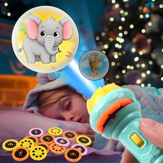Lindo dibujo creativo juguete antorcha lámpara linterna proyector juguete linterna proyector antorcha lámpara juguete bebé libro de cuentos para dormir