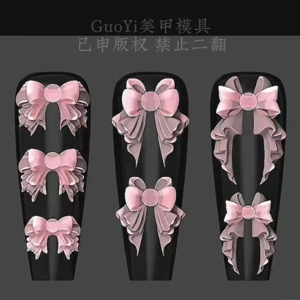 1pc Bowknot Candles Jellyfish Shell Rose Leaf  3D Acrylic Mold Nail Art Decoration Nails DIY Design Silicone  Nails Mold
