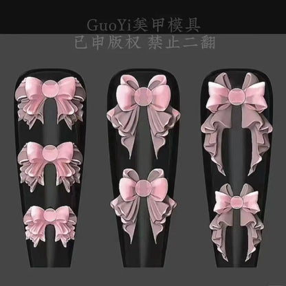 1pc Bowknot Candles Jellyfish Shell Rose Leaf  3D Acrylic Mold Nail Art Decoration Nails DIY Design Silicone  Nails Mold
