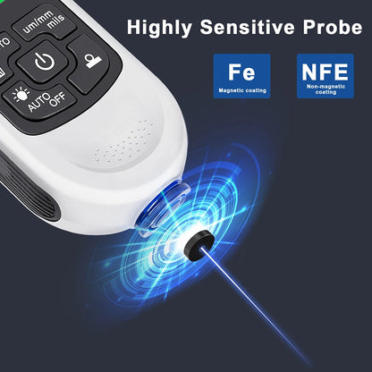 0-2000um High-precision Car Paint Thickness Tester Manual Paint Tools Paint Film Thickness Gauge for Fe/nfe or only Coating Film