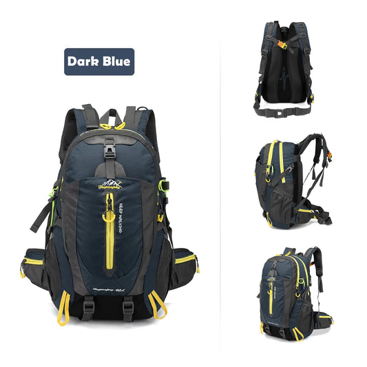Mochila de viaje resistente al agua de 40 l, ideal para acampar, senderismo, portátil, trekking, escalada, para hombres y mujeres, suministros de senderismo.