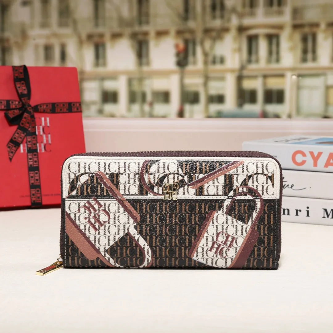 CH Premium Folding Printed Monogrammed Design High Quality Luxury Women's Handbags Square Wallet Classic Vintage Design Fashion