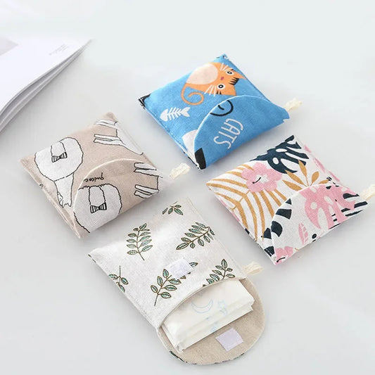 Women Cosmetic Organizer Sanitary Napkin Storage Bag Girls Ladies Cute Coin Card Makeup Storage Pouch Small Cosmetic Bags