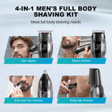 Kensen S30 4-in-1 Cordless Hair Clipper LED Display Men's Beard/Nose Trimmer Rechargeable Barber Grooming Kit Hair Cutting Machine