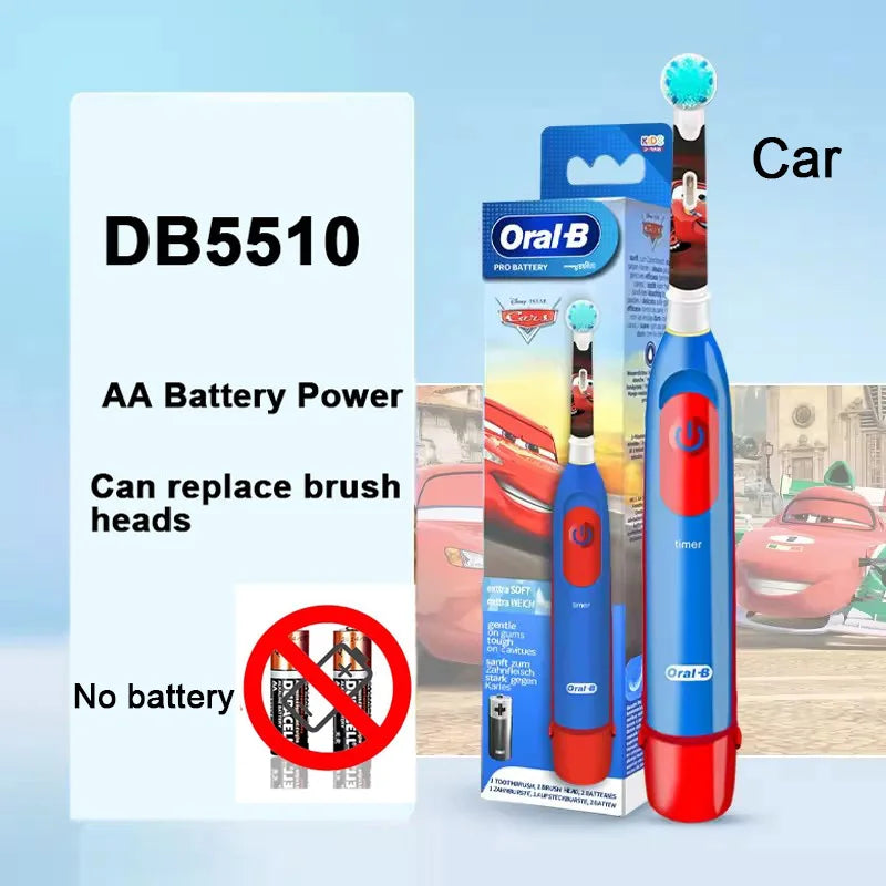 Oral-B Kid Electric Toothbrush Pro-Health Soft Bristle Rounded Vibrate Brush Heads Gum Care Teeth Brush Battery Power for Age 3+