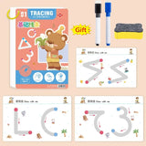 Montessori Drawing Book Reusable Magic Children Practice Copybook Control Training Book Magical Tracing Workbook