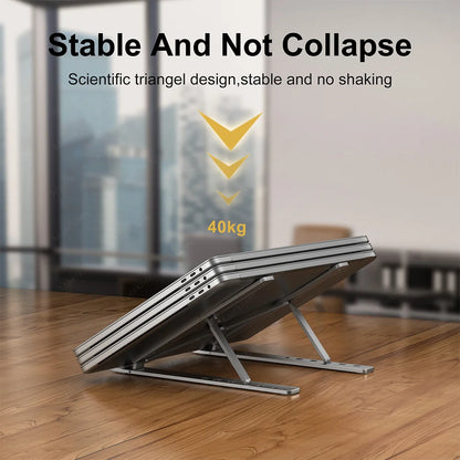 Adjustable Aluminum Alloy Laptop Holder Notebook Stand Lifting Cooling Bracket For Macbook Lenovo Portable Computer Accessories