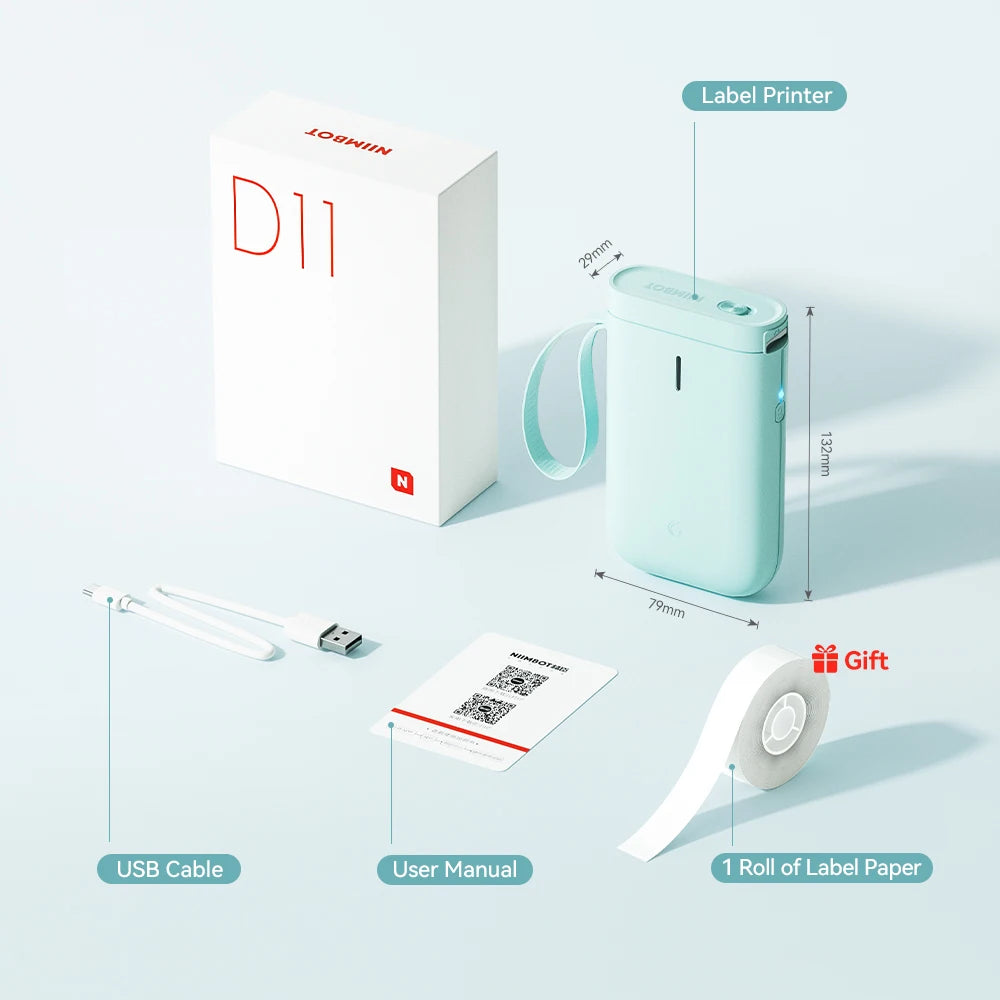Niimbot D110/D11/H1S Mini Thermal Label Printer Portable Paper Maker Wireless Sticker Machine Inkless Labeller for Office Home