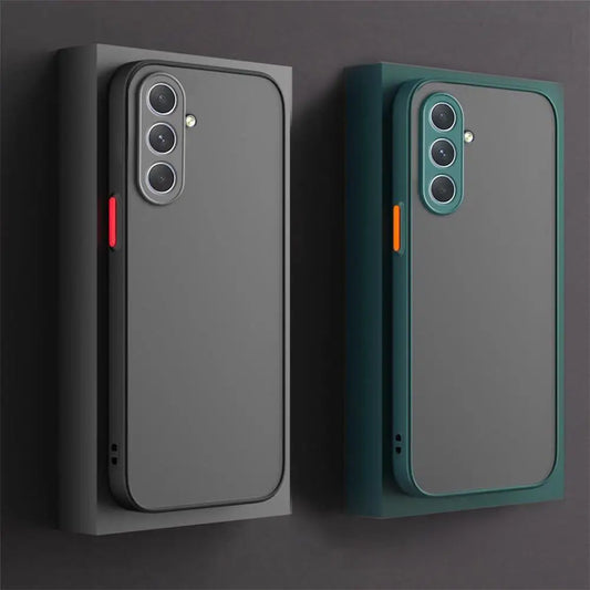 Funda mate de lujo para Samsung A15, A05, A05s, con borde de silicona, carcasa trasera rígida de PC mate para Samsung Galaxy A54, A34 5G, protección para cámara