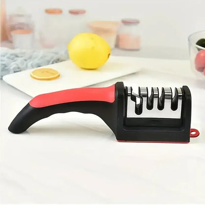 3-Segment Knife Sharpener Knife Sharpeners for Kitchen Knives Stainless Steel Three-Purpose Sharpening Stone for Kitchen Tools