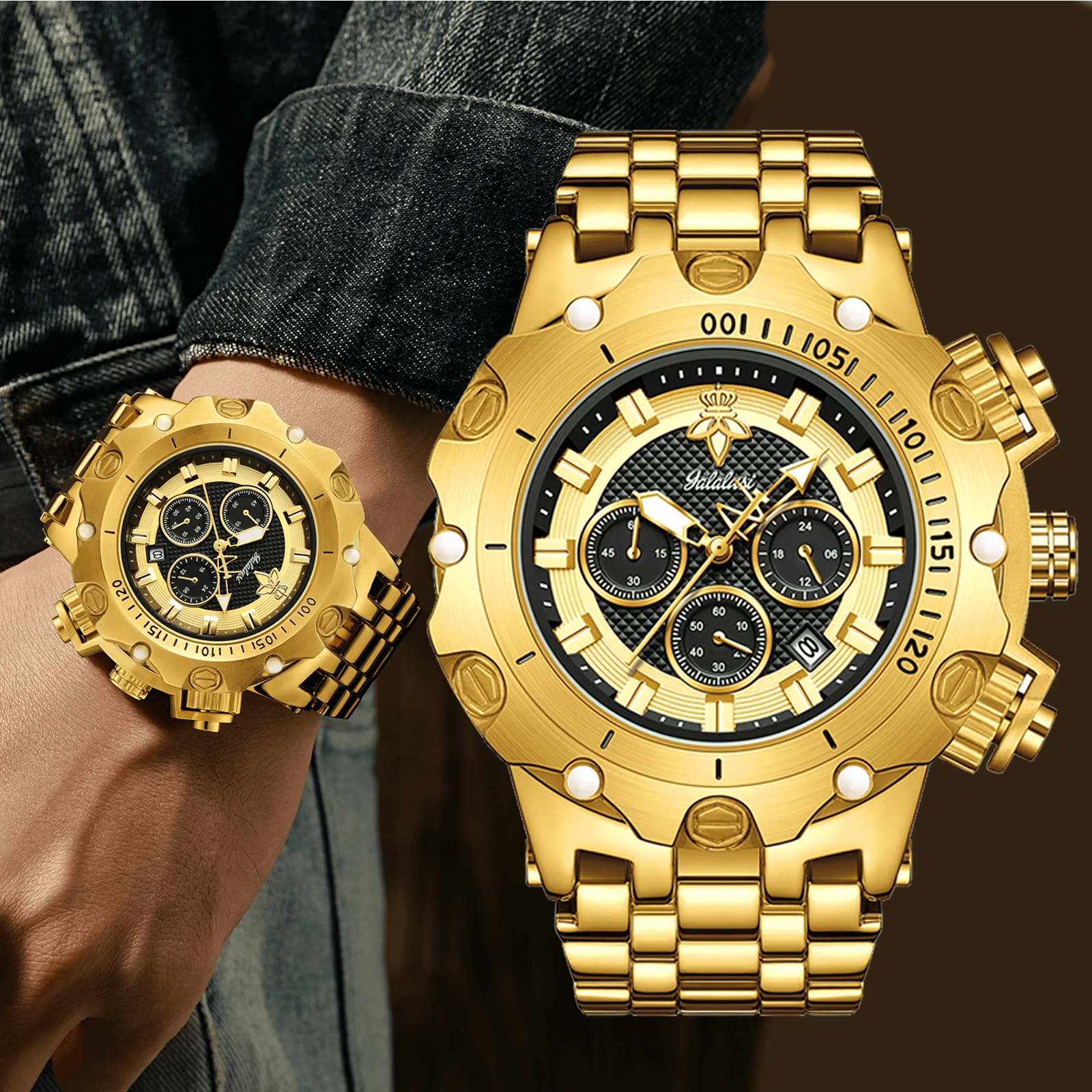 YaLaLuSi Men's Quartz Watch Dominant Design Multi Functional Practical Style Elegant Timepiece for Gentlemen