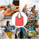 Custom Recycling Classic Black And White Polka Dot Shopping Bag Women Tote Bag Portable Grocery Shopper Bags