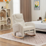 Anajqaqia Rocking Chair, Recliner, Living Room Chair with Armrests, Upholstered, Accent Chair for Bedroom, White Teddy Fabric