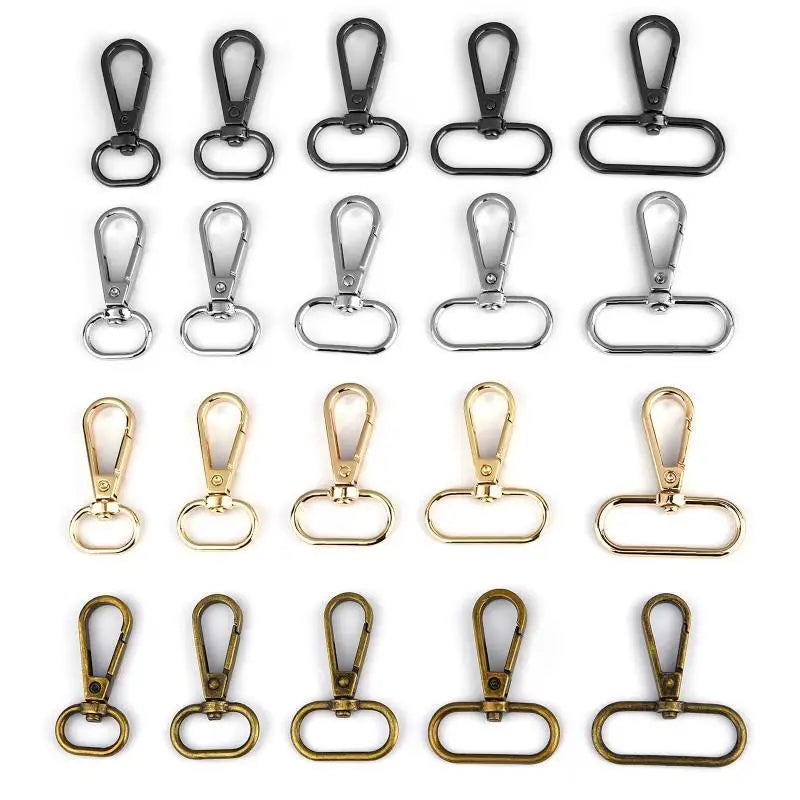 5pcs Metal Bags Strap Buckles Lobster Clasp Collar Carabiner Snap Hook DIY KeyChain Bag Part Accessories 1.6/2/2.5/3.2/3.5cm