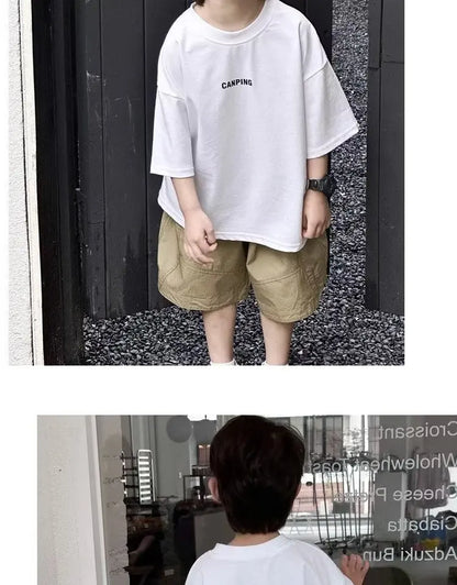 Boys' Summer Short Sleeve T-shirt New Small And Medium Children's Round Neck Top Children's Casual Versatile Half Sleeve Fashion