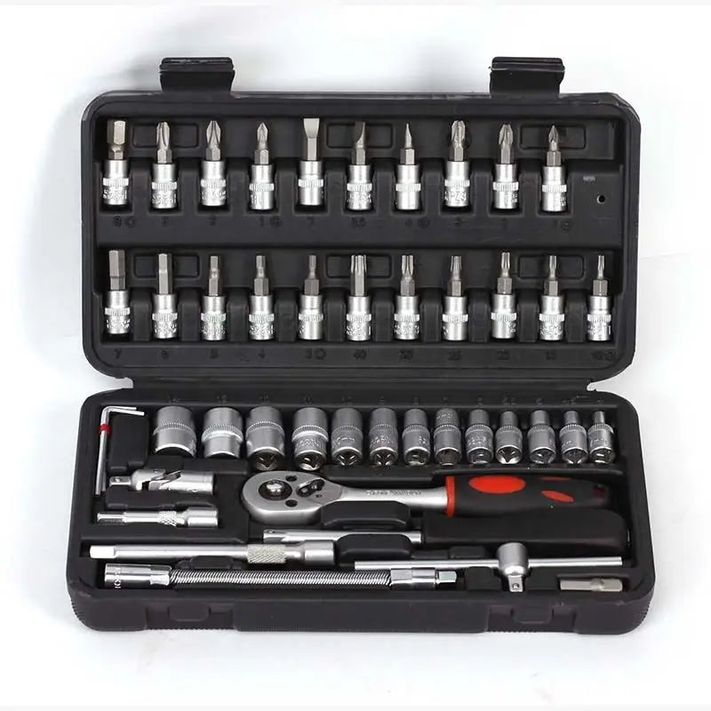 New SS13032A 32PCS 12.5mm Auto Repair Metric Socket Wrench Tool Set Box