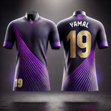 Barcelona Special Edition No.19 Footballer Yamal Short sleeved T-shirt Men's Youth Sports Loose Breathable Quick drying Shirt