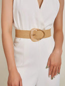 1PC Boho Summer Elastic Wide Waist Belt Women's Decorative Woven Belt for Dresses Suits Beach Vacation Casual Outfits