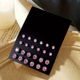 Luxuoso e Simples Brincos Decorativos de Zircônia, Brilhante e Carinhoso, Adequado para Presentes, Festas, Casais, 12 Pares