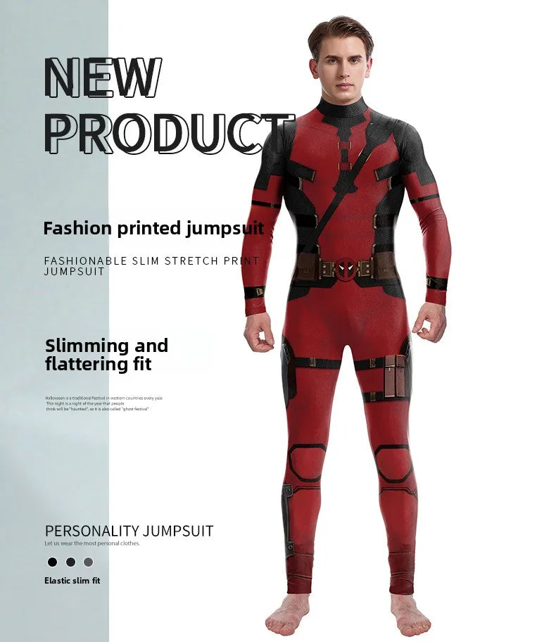 Halloween Adult Show Costume Marvel Costumes Deadpool Wolverine Cosplay Costumes Slim Jumpsuit