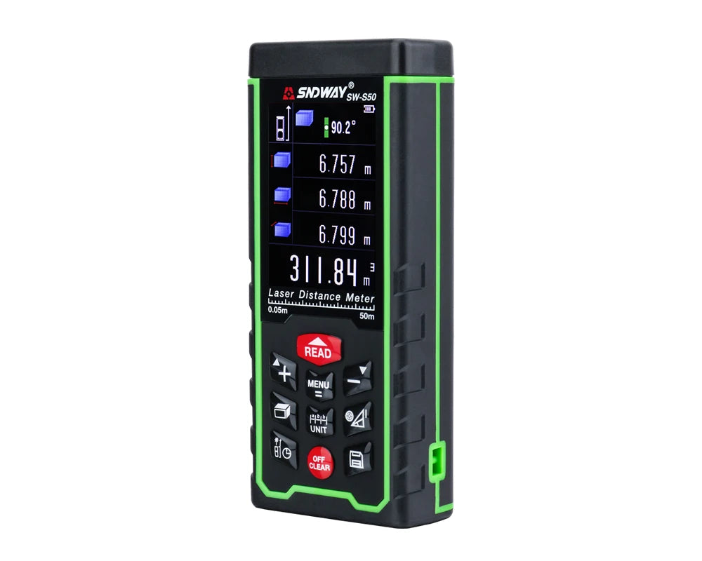 SNDWAY Laser Distance Meter Tape measure Digital Camera Function Laser Range Finder Tape Angle Rangefinder measure Tool