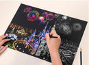 2 Sheets Scratch Paper Art Kit DIY Craft World Landmarks Animals City Scene Stylus Drawing Toy Adult Stress Relief Creative Gift