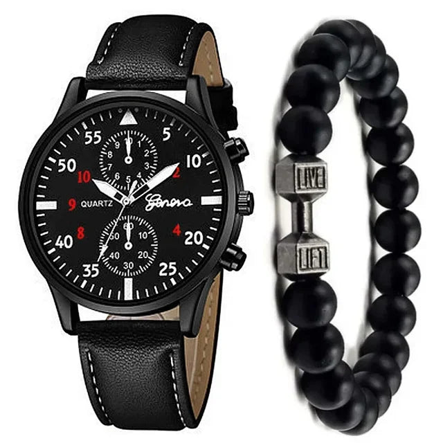 Reloj de pulsera de cuarzo para hombre, correa de cuero marrón, informal, de lujo, sin caja, 4 unidades, 2 unidades, 1 unidad 