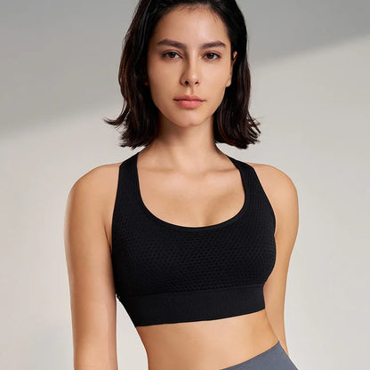 Ropa interior deportiva transpirable y a prueba de golpes para mujer, sujetador de yoga para correr, entrenamiento, espalda descubierta, push up, para gimnasio y ejercicio.