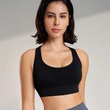 Ropa interior deportiva transpirable y a prueba de golpes para mujer, sujetador de yoga para correr, entrenamiento, espalda descubierta, push up, para gimnasio y ejercicio.