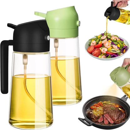 2 em 1 garrafa de spray de óleo de plástico cozinha churrasco cozinhar dispensador de azeite frasco de óleo cozimento vinagre molho soja spray recipiente