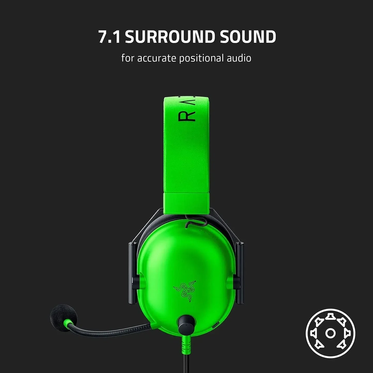 Auriculares con cable para eSports Razer BlackShark V2 X: cancelación de ruido pasiva avanzada, sonido envolvente 7.1 y micrófono cardioide hiperclaro.