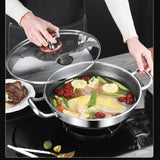 32cm 304 Stainless Steel Frying Pan Food Grade Non-Stick Pan Honeycomb Pot Bottom Induction Cooker Gas Stove General Wok