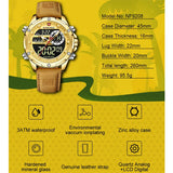 NAVIFORCE Luxury Original Watches For Men Casual Sport Chronograph Alarm Quartz WristWatch Leather Waterproof Digital Clock 9163