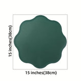 1/4/6PCS Round Placemat Sets, Luxury Faux Leather Table Mats, Embossed Flower Shaped Place Mats, Table Pad, 테이블매트, Салфетки
