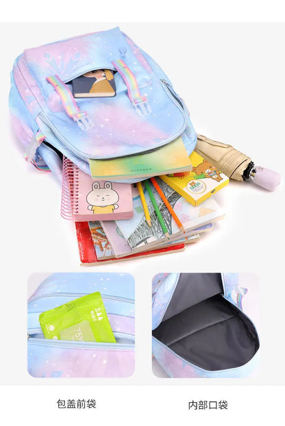 Pink Cartoon Barbie Backpacks Boy Girl Kids Gradient Ramp Women Bagpack Teens Simple Schoolbags Capcity Travel Laptop Backpack