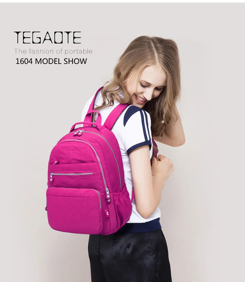 Popular Backpack Women Nylon waterproof bookbag Female Travel bagpack Climbing Packbag Multiple pockets Schoolbag Girls tote