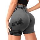 High Stretch Butt Lifting Tie Dye Fitness Shorts Women High Waist Summer Sport Yoga shorts Outdoors Sportwear