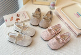 2026 Summer Kids Shoes Girls Sandals Lace Floral Princess Shoes Children Soft Sole Flat Party Dress Breathable Shoes