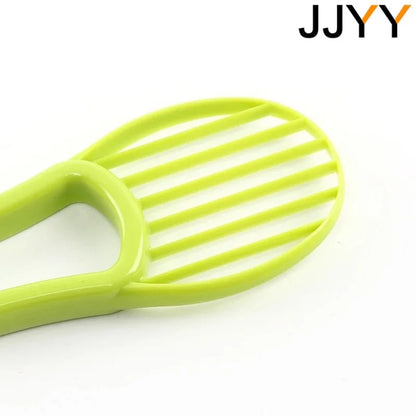 JJYY 3 en 1 Cortador de aguacate, descorazonador de manteca de karité, pelador de frutas, separador de pulpa, cuchillo de plástico, utensilios de cocina para verduras