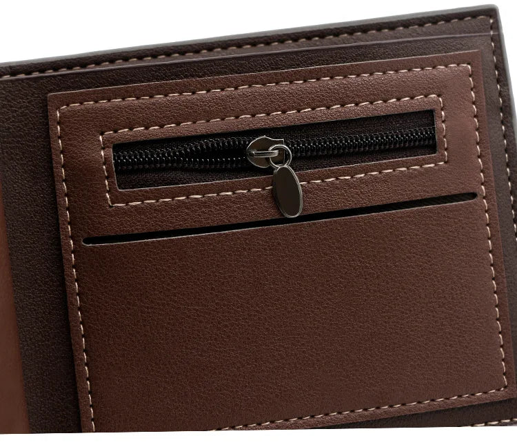 2023 New Short Men Wallets Slim Card Holder Male Purses Luxury PU Leather Coin Pocket High Quality Small Men's Wallet