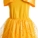 Children Princess Costume Kids Halloween Carnival Beauty Beast Birthday Party Clothes Girl Yellow Belle Cosplay Dress Up