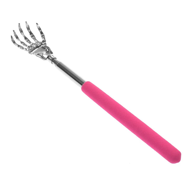 Stainless Steel Back Scratcher, Telescopic Massager, Extendable Itch, Old Man, Happy Health Products, Hackle Handicrafts 