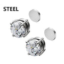 1/3Pairs 6MM Crystal Magnetic No-Pierce Stainless Steel Stud Earrings for Men Punk Zircon Magnet Earrings Non Piercing Jewelry
