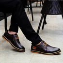 Men Oxfords Genuine Leather Dress Shoes Brogue Lace Up Italian Mens Casual Shoes Luxury Brand Moccasins Loafers Plus Size 38-48