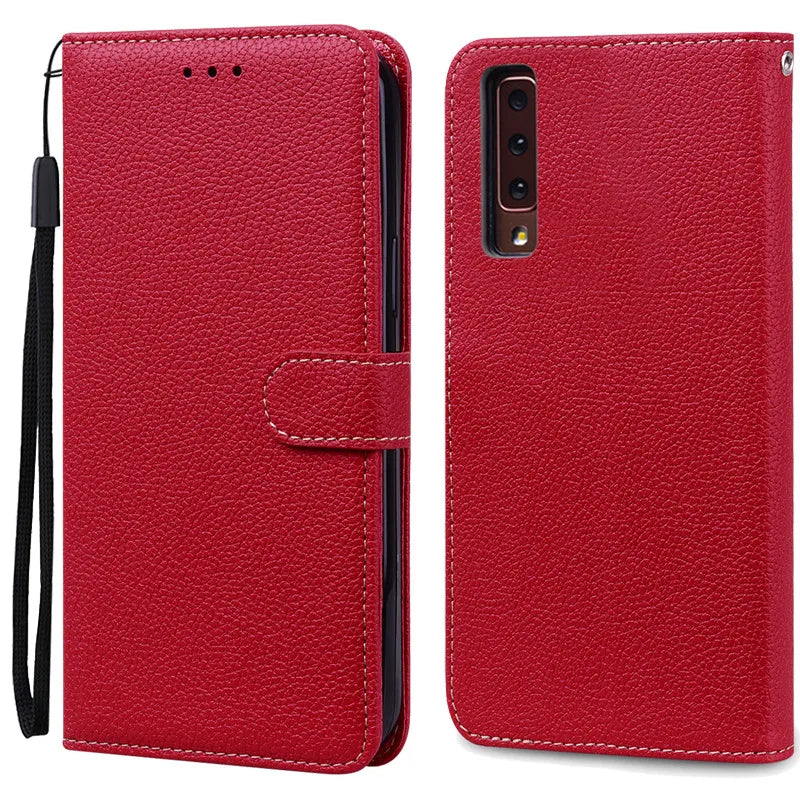 Funda de cuero de lujo con tapa para Samsung Galaxy A7 2018 (SM-A750F)