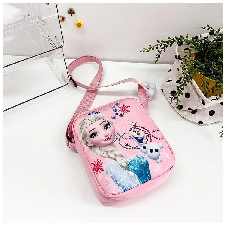 MINISO Disney 2024 New Princess Series Crossbody Bag "Frozen 2" Elsa Sophia Cartoon Shoulder Bag Girls Casual Fashion Handbag