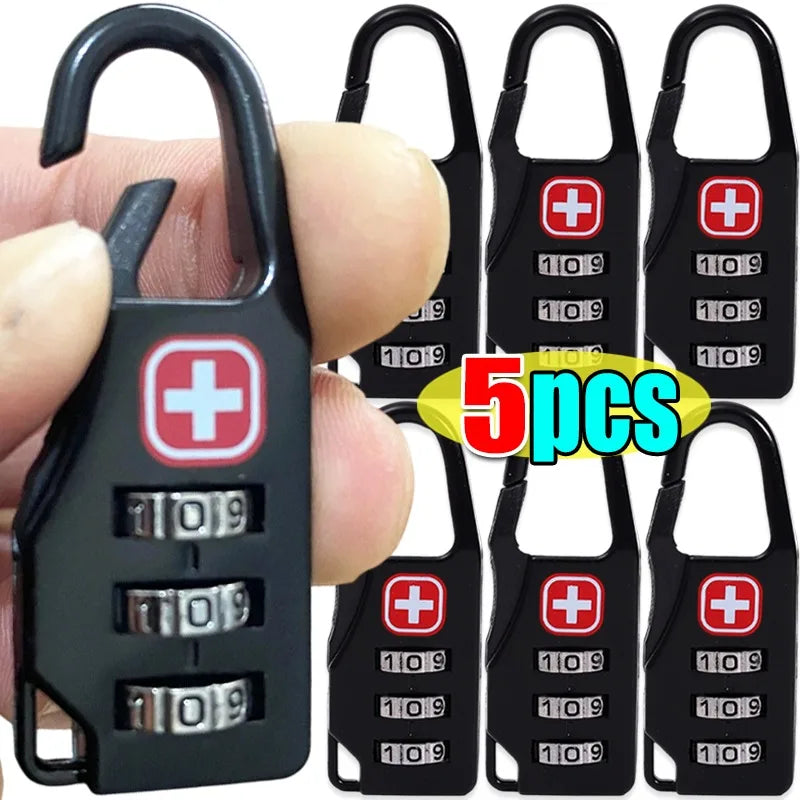 5/1pcs Mini Portable Suitcase Password Locks Anti-theft Lock Buckle Convenient Bag Cabinet Lock Student Dormitory Door Locks