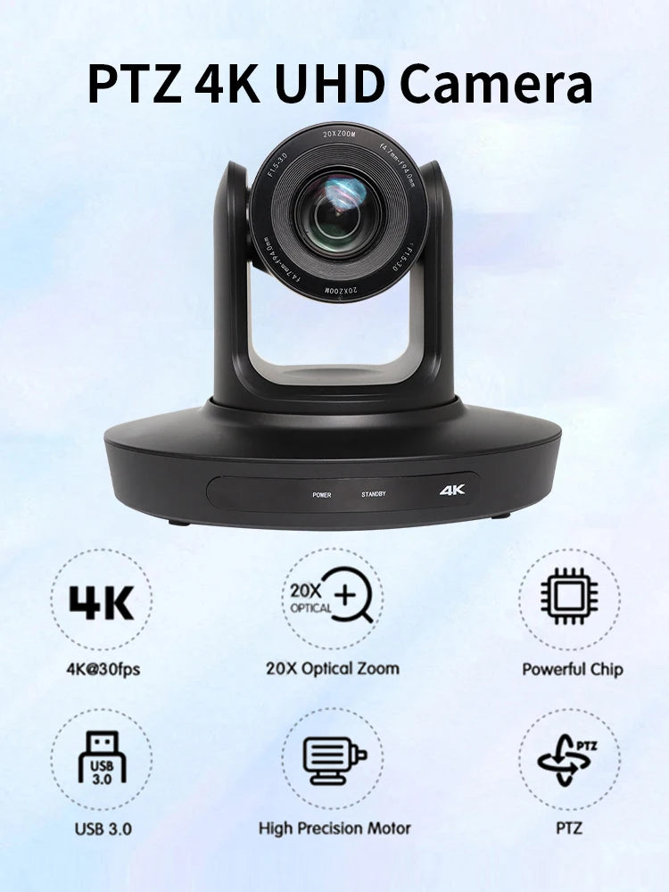 Ai-Auto Tracking 4K Conference Camera PTZ Video 10x 20x Zoom HDMI USB IP Live Streaming Camera For Business Events Youtube Obs