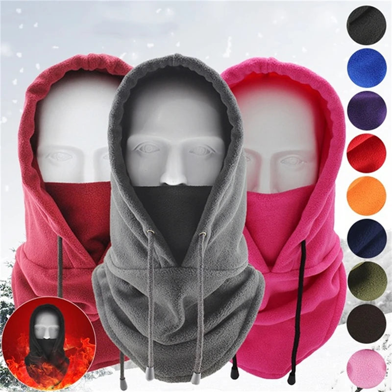 Gorros de senderismo de invierno a prueba de viento para hombre, cálidos pasamontañas térmicos de forro polar, gorros para esquiar, bicicleta, motocicleta, calentador de cuello, casco.